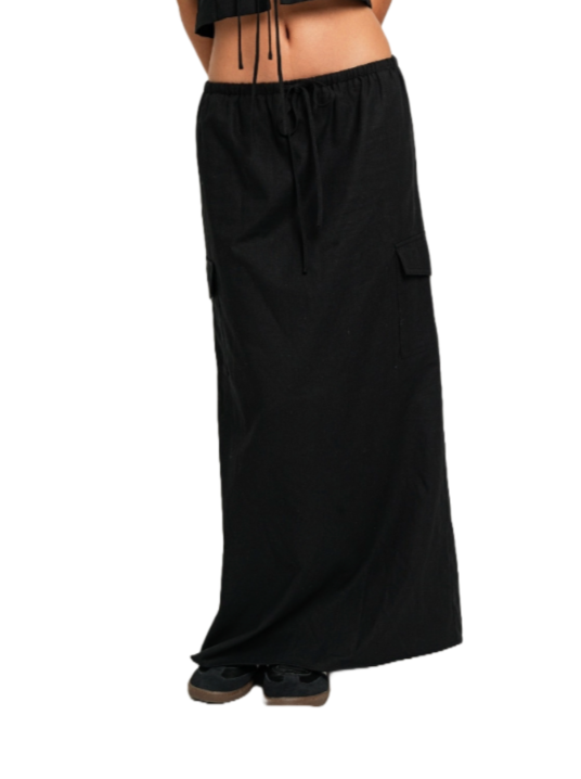 Ebony Cargo Maxi Skirt